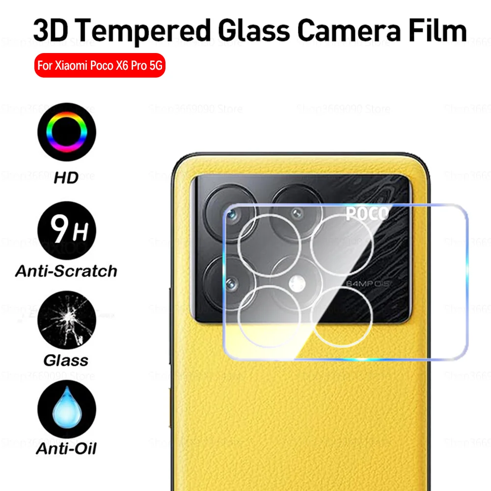 3D Curved Tempered Glass Camera Lens Protective Case For Xiaomi Poco X6 Pro Poko Little PocoX6 X 6 X6Pro 5G Ring Rear Lens Cover