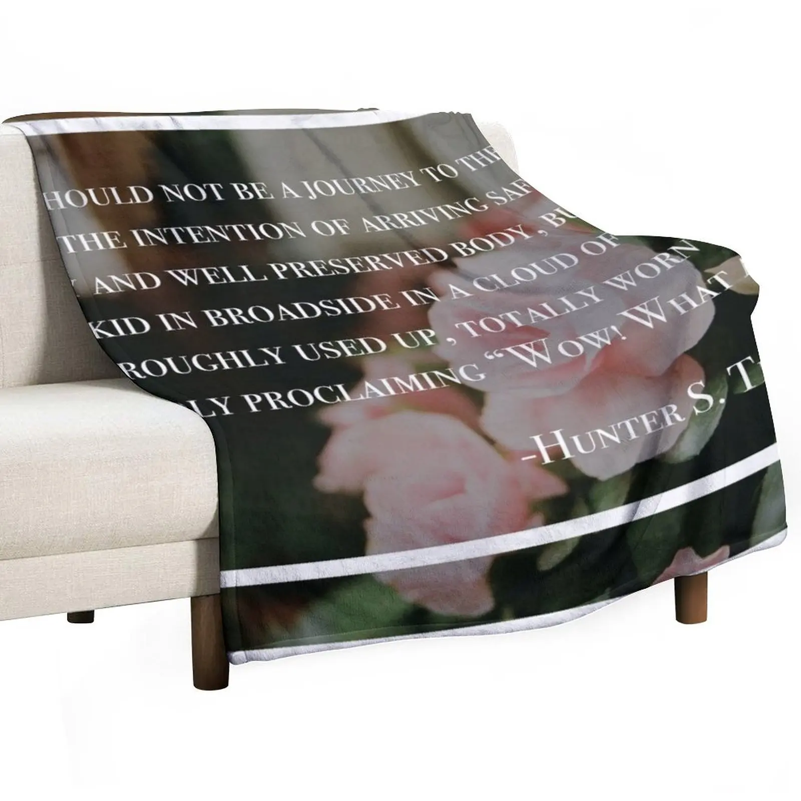 Hunter S. Thompson Quote Throw Blanket Plush Decorative Beds Beach Blankets