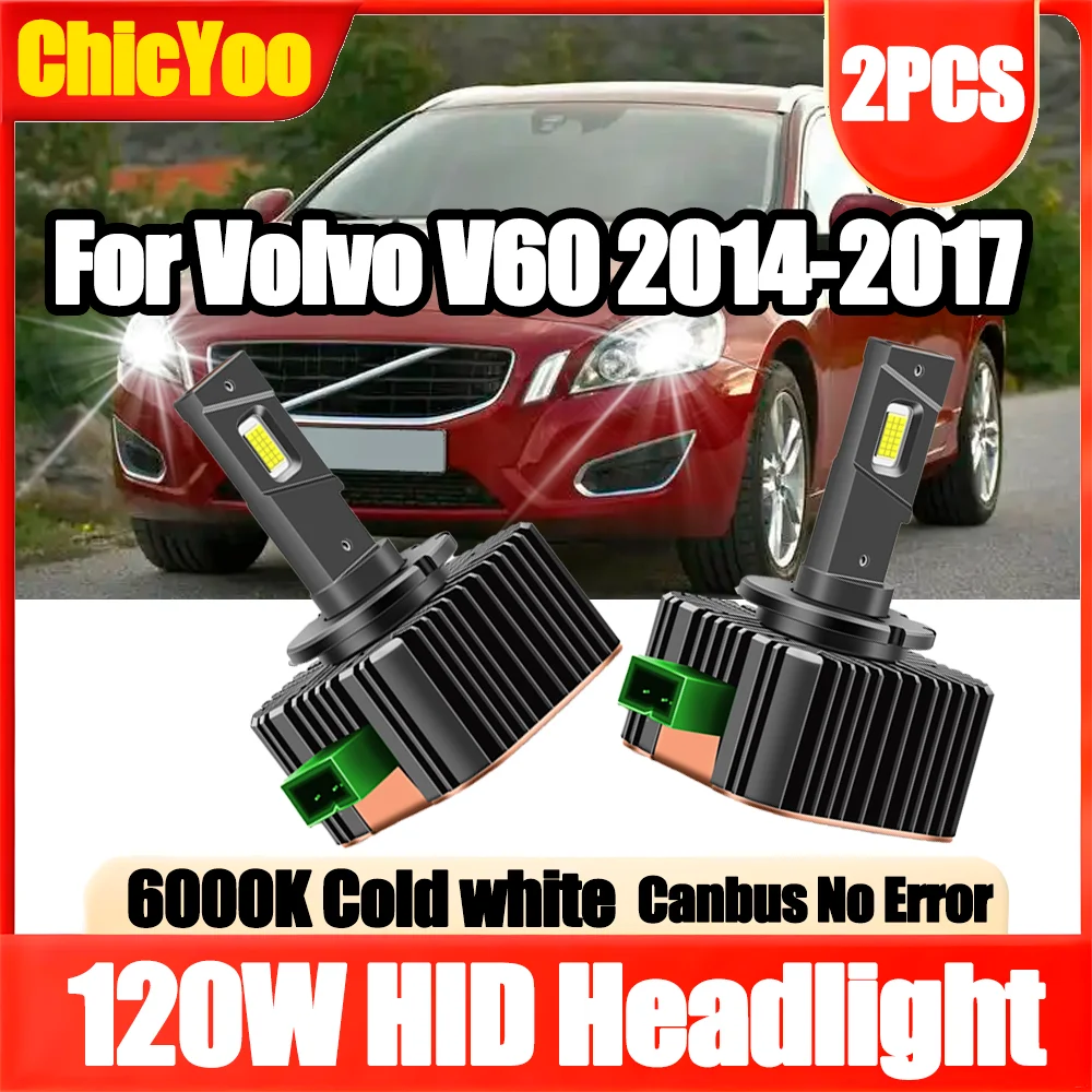 

2pcs D3S Xenon HID Lamps Car Front Lights 120W Plug and Play 12V Super Bright High Power 30000LM 6000K For Volvo V60 2014-2017