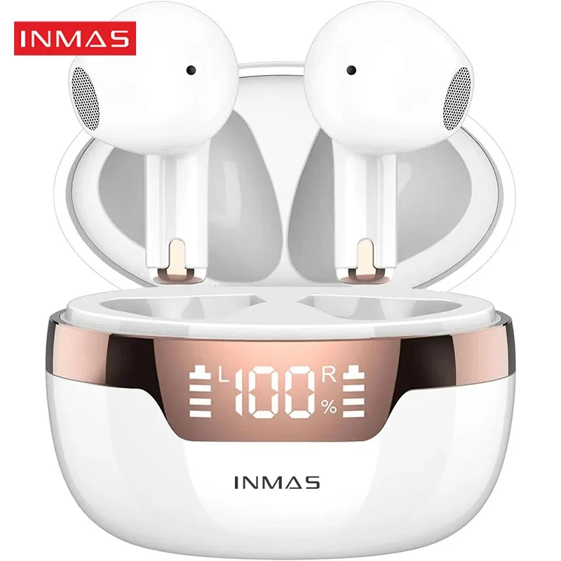 INMAS J97 In-Ear Wireless Bluetooth High Quality Headphones New LED Display and Clear Call Microphone for Fitness and Workout