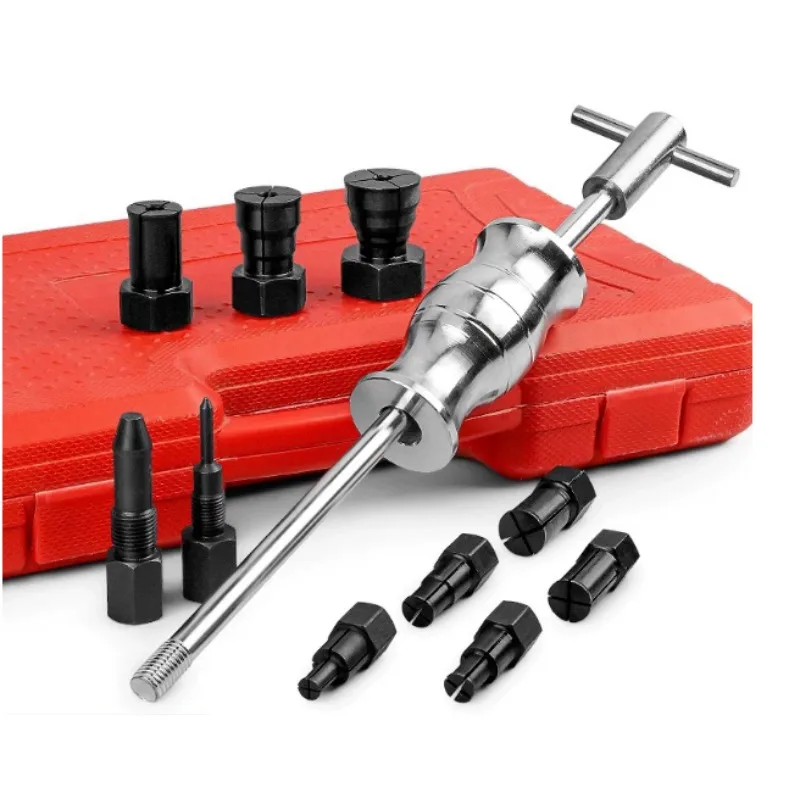 9Pcs Inner Bearing Slide Hammer Puller Auto Repair Inner Hole Hub Bearing Disassembly Removal Hand Tool Kit