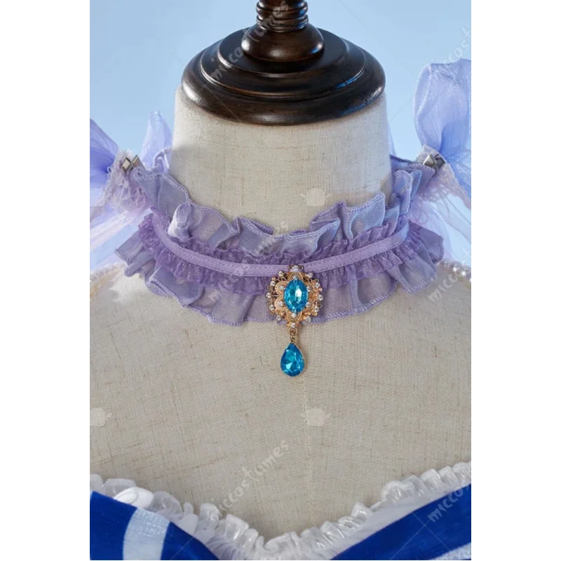 تنورة علوية مشد على طراز Kokomi للسيدات من Miccostumes مع حجاب وجوارب عالية ضيقة زي تنكري