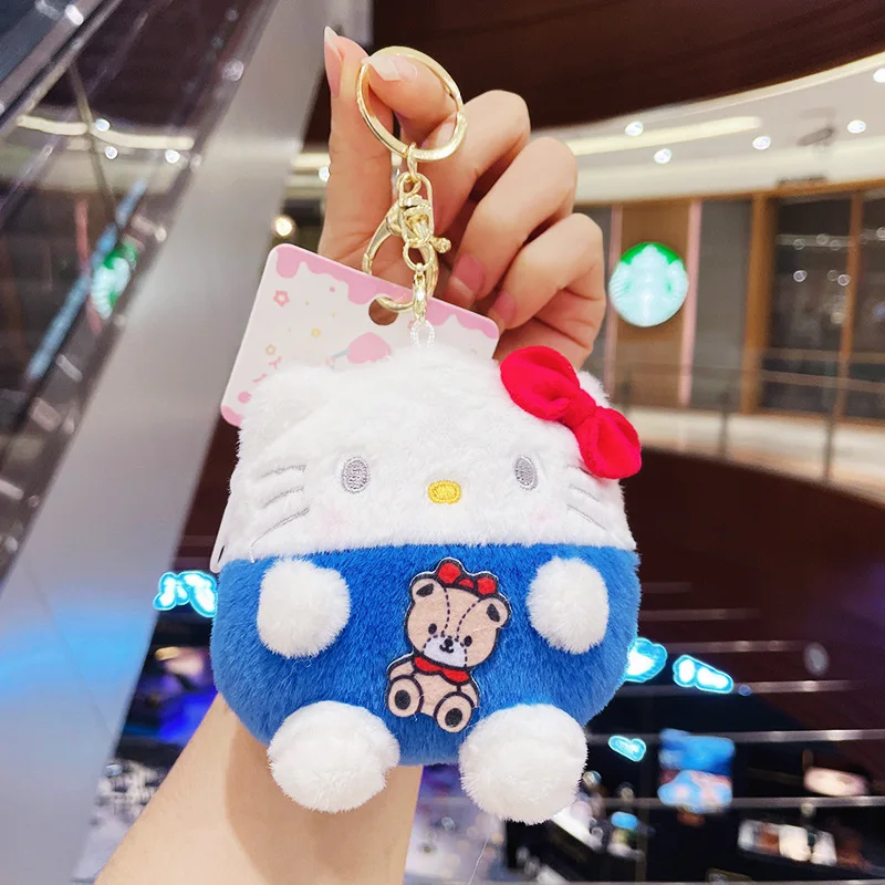 10cm Sanrio Cartoon pluszowa torebka Kawali Kuromi Hello Kitty moja melodia Cinnamoroll miękkie wypchana lalka wisiorek zabawki dziewczyna prezenty dla dzieci