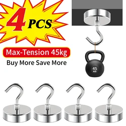 4pcs 100LBS Magnetic Hooks.Magnetic Hooks Cruise Ship Accessories, Door Holder, Keys, Home, Office, BBQ.
