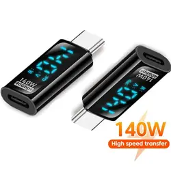 PD 140W USB-C Adapter Digital LED Display 40Gbps Power Meter Tester Aluminium Alloy 8K 60HZ for iOS Converter Laptop