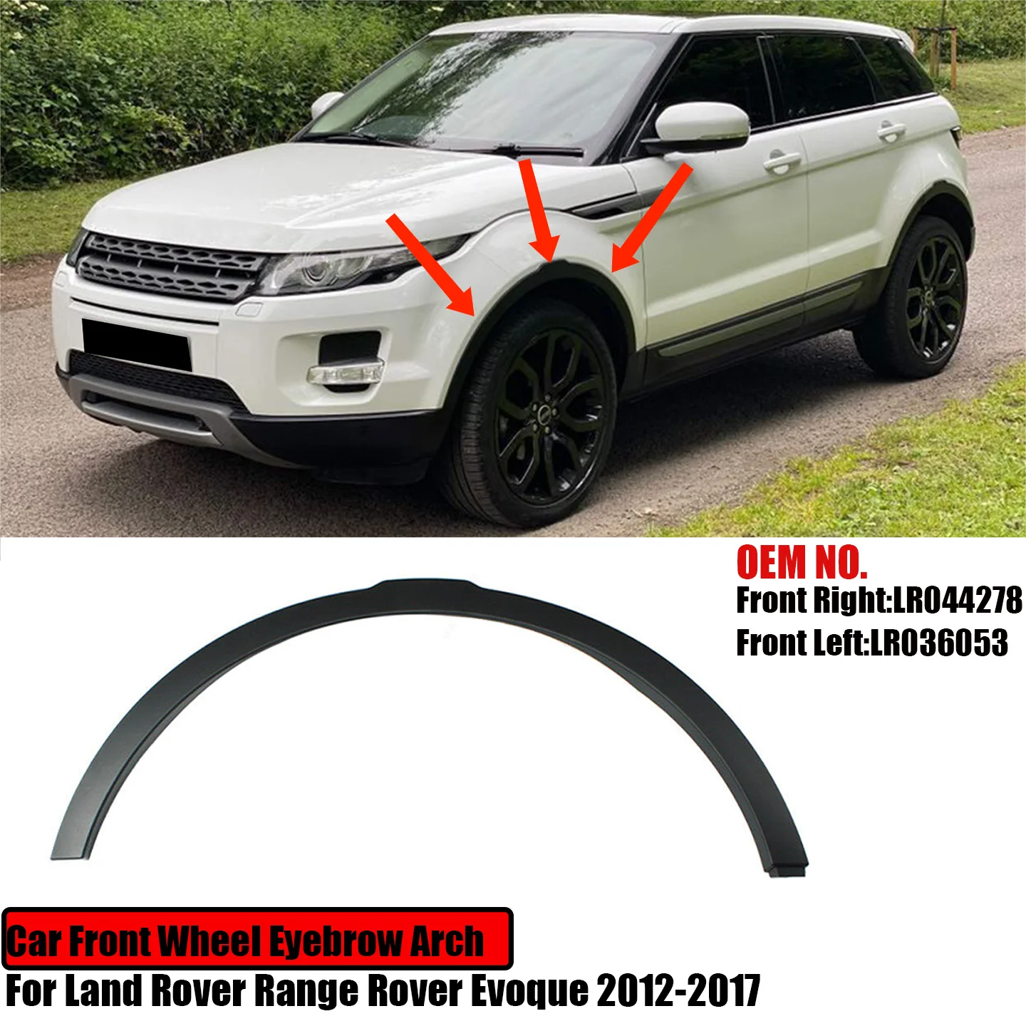 

For Land Rover Range Rover Evoque 2012-2017 Car Front Wheel Eyebrow Arch Moulding Fender Flares Wheel Arches Trim Left Right