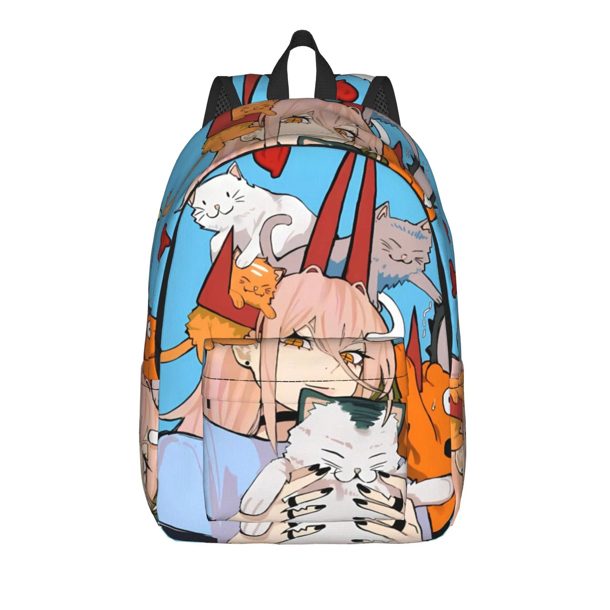 Power playful anime Backpack Chainsaws Mans Boy Girl Polyester University Backpacks Breathable Kawaii High School Bags Rucksack
