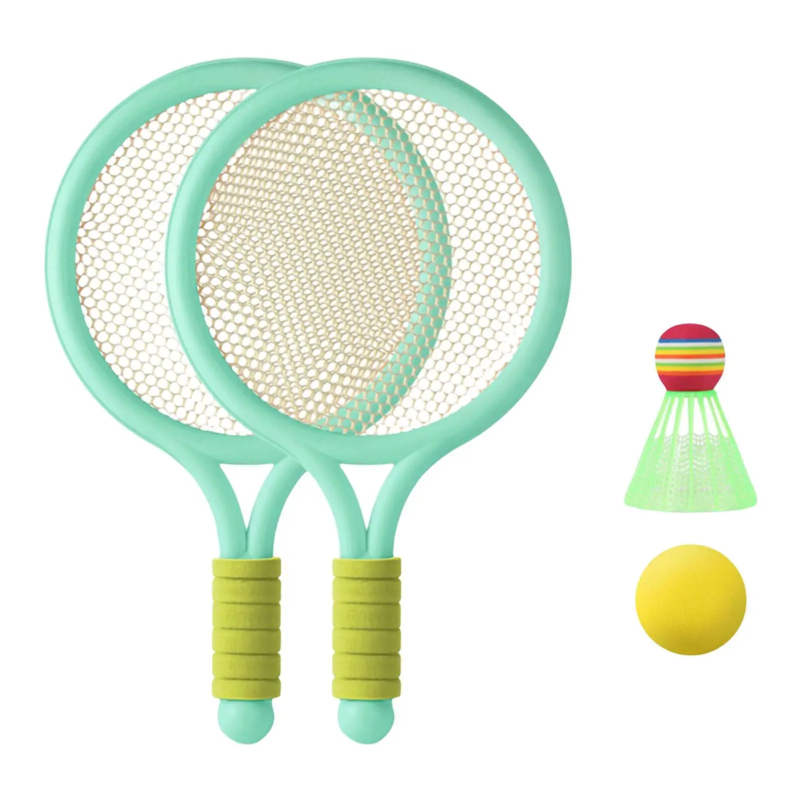 Children's Badminton Tennis Racket 1Pcs Tennis Balls 1Pcs Badminton for Sporting Starter Players Beach Boys Girls Toddler