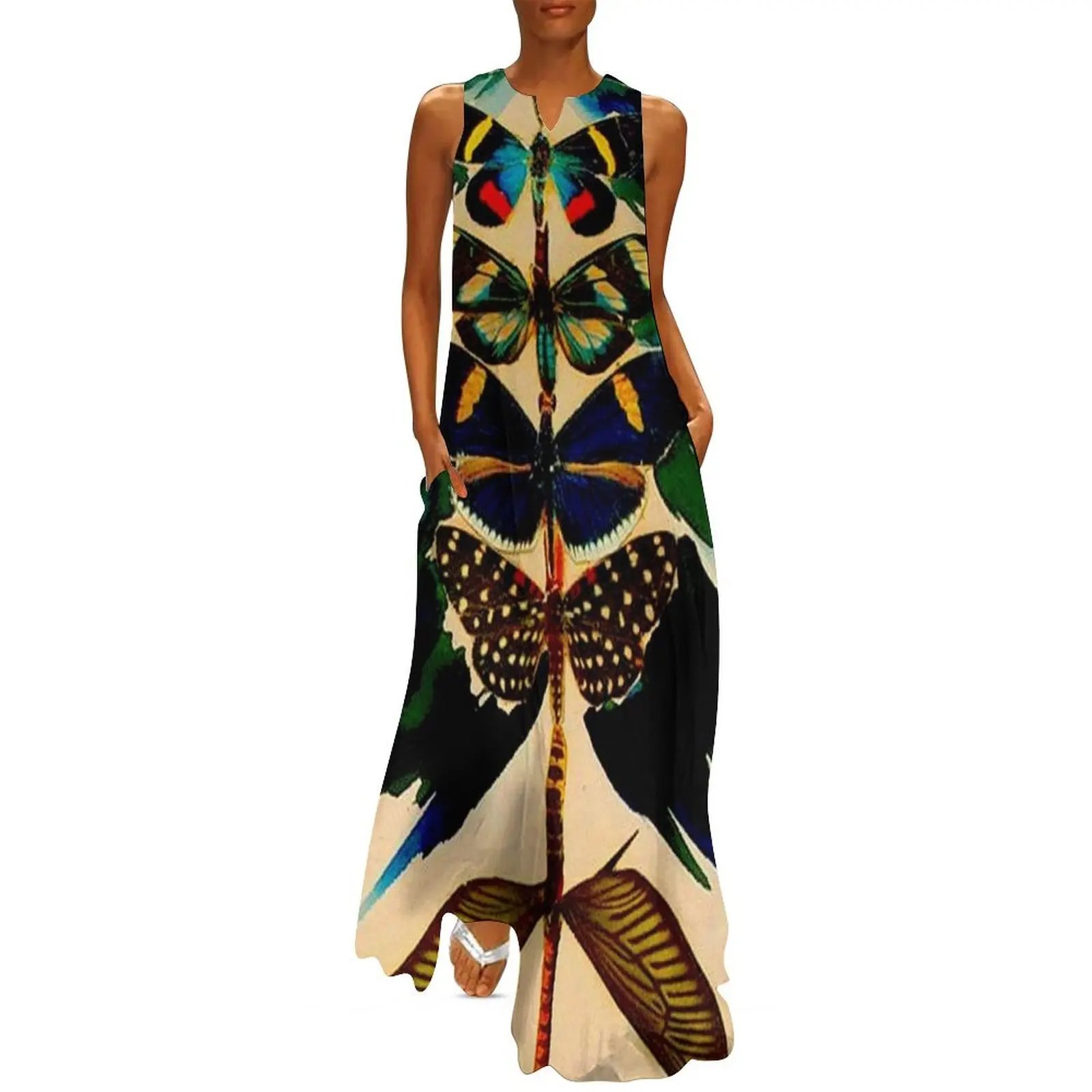 

BUTTERFLY TREE : Vintage Abstract Print Long Dress Woman clothing dresses for women 2025 cute dress Dress
