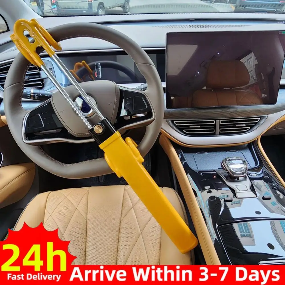 

Блокиратор руля с 2 ключами, противоугонное устройство, универсальный замок для руля, подходит для легковых автомобилей, грузовиков, фургонов и внедорожников