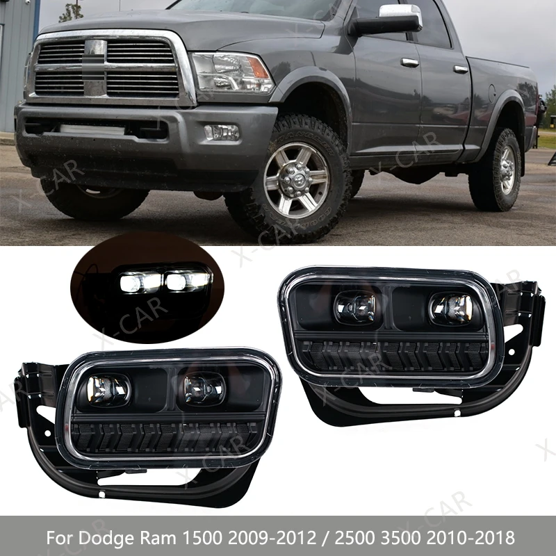 

2 шт. для Dodge Ram 1500 2009-2012/2500 3500 2010-2018 передний бампер дневного света противотуманные фары дневные фары