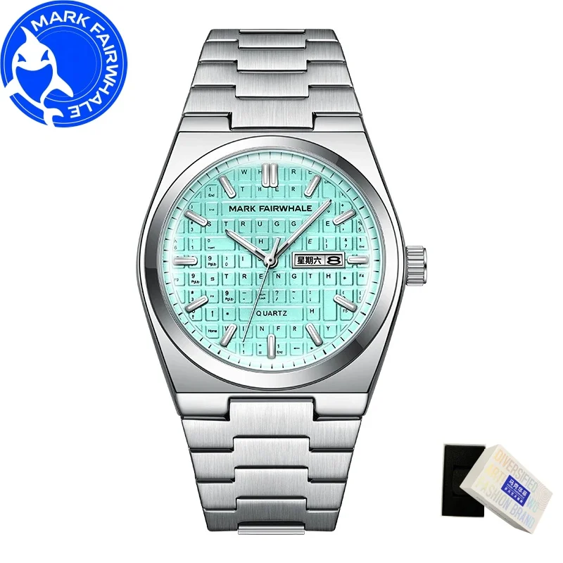 مارك فيرويل 5012 الأصلي لوحة المفاتيح الهاتفي الرجال ساعة الأعمال كوارتز ساعة اليد التقويم أسبوع عرض ساعات مقاومة للماء للرجل