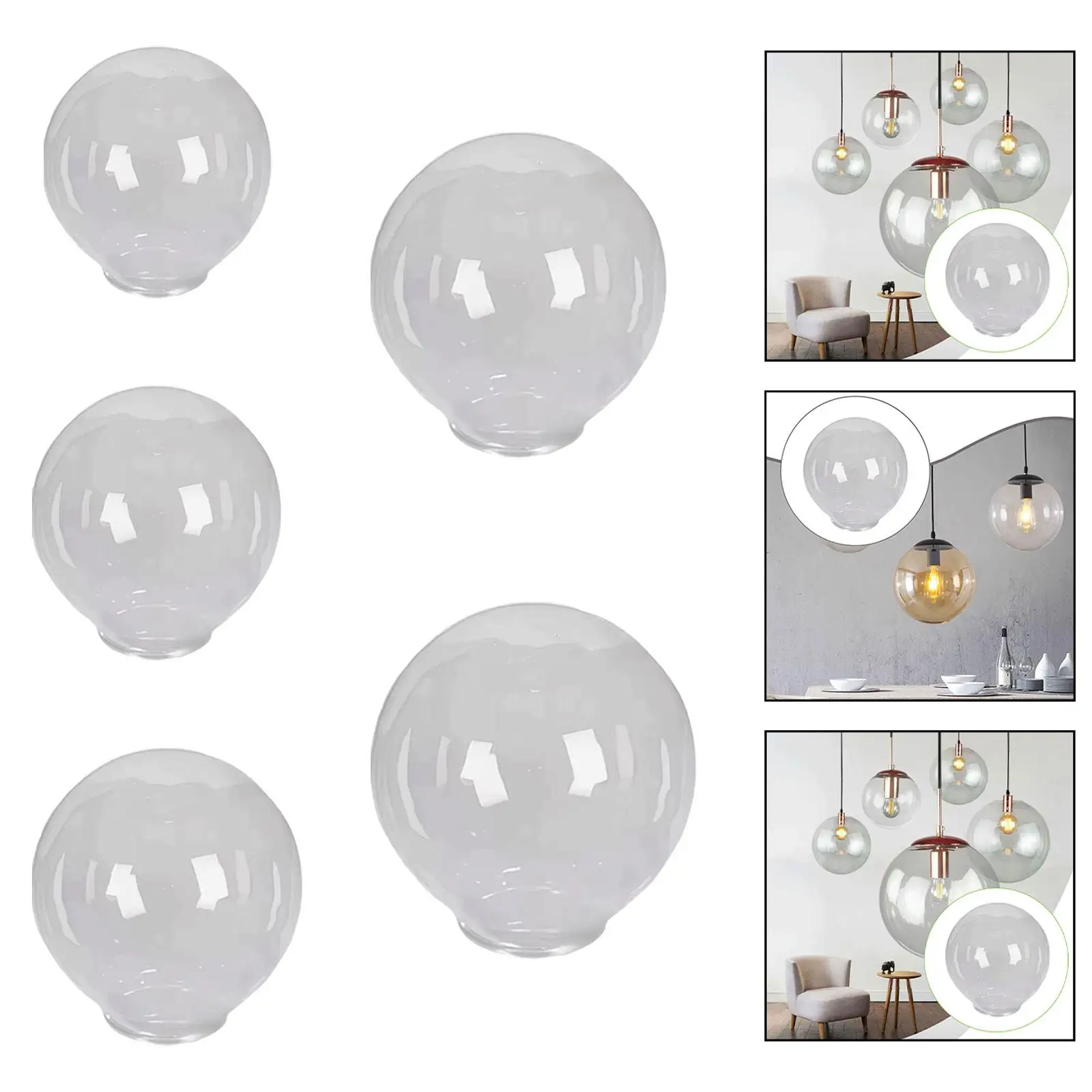 

Clear Acrylic Globe Light Cover with Standard Fitter Neck Sturdy Accessory for