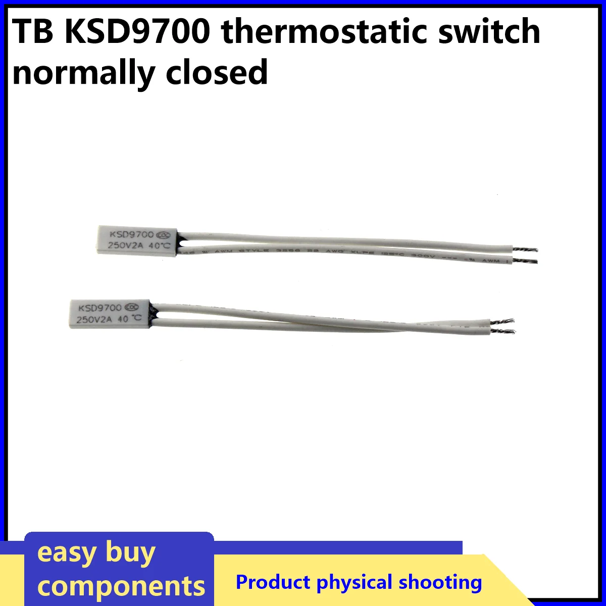 

TB02 KSD9700 250V 45C-150C 2A Plastic Fuses Bimetal Disc small Temperature Switch NC NO Thermostat Thermal Protector 75C Degre