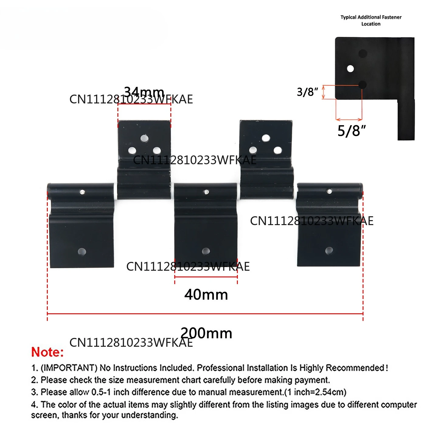 RV- Entry Door Friction Hinge with Screws for Entry Doors and Door Series 450 805 950 975 3000 Motorhome