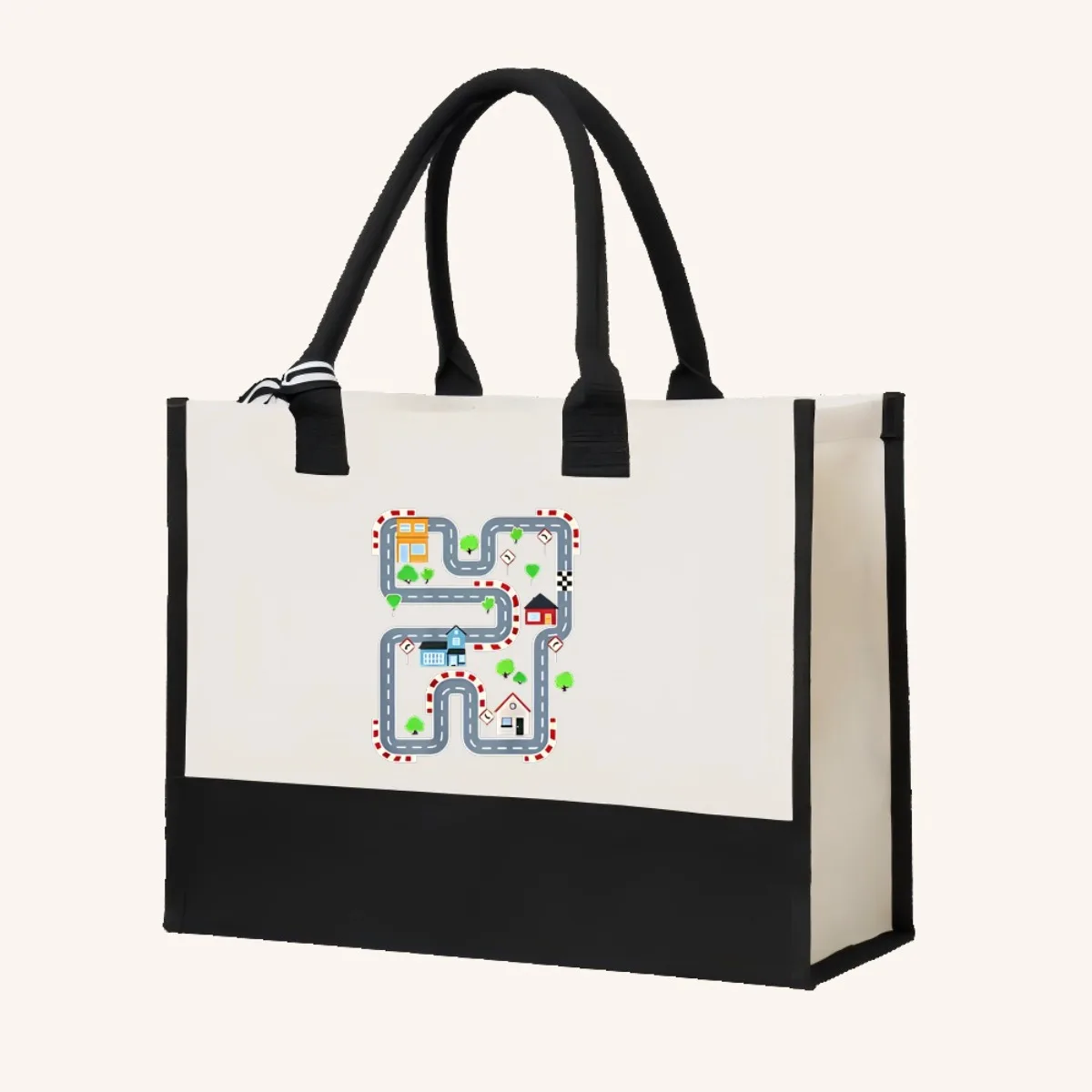 سباق تشيلين 2026 وصل حديثًا حقيبة حمل عصرية واسعة وقابلة لإعادة الاستخدام بنمط طباعة 2 نغمة شديدة التحمل بكتف كبير #4