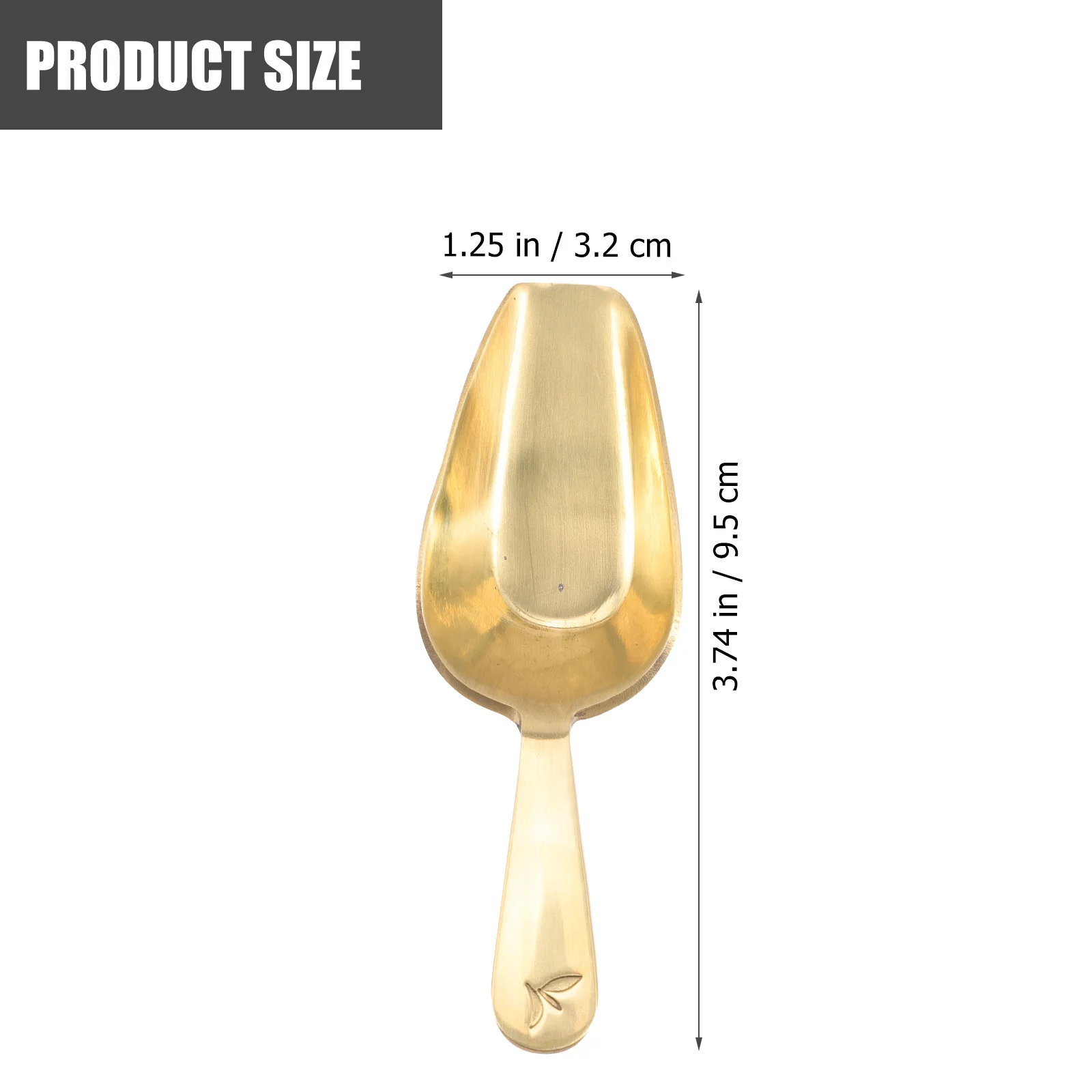 

Brass Tea Spoon Coffee Bean Scoop Metal Loose Tea Shovel Practical Measuring Scoop for Home Restaurant Kitchen Use
