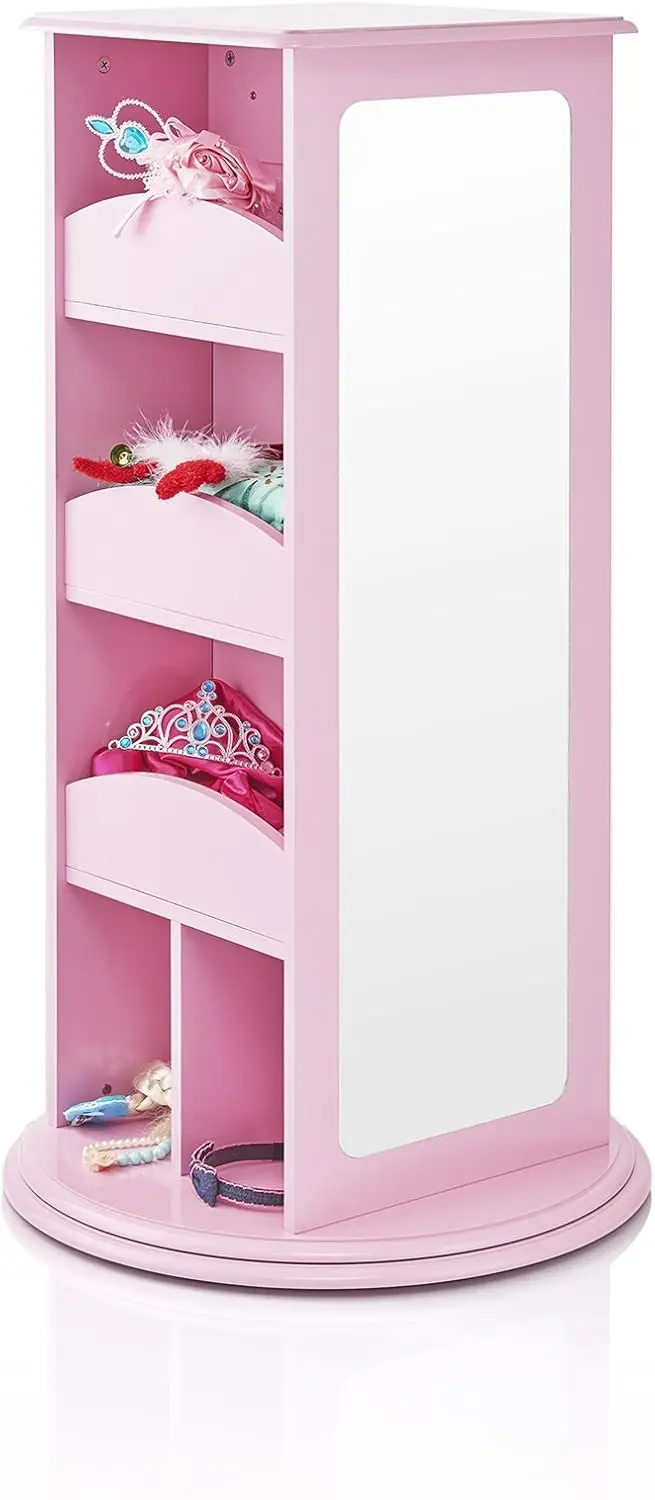 Rotierende Dress Up Storage-Lavendel: Kinder Kleider schrank mit 2 Spiegeln, Cubbies & Haken-Kleinkinder Kleidung, Schuhe & gem