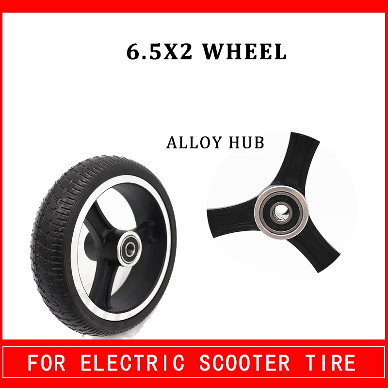 6.5 INCH 6.5X42 6.5X2 Solid tyre wheel Puncture Proof for Fast  F0 jackhot carbon fiber electric scooter plastic alloy hub