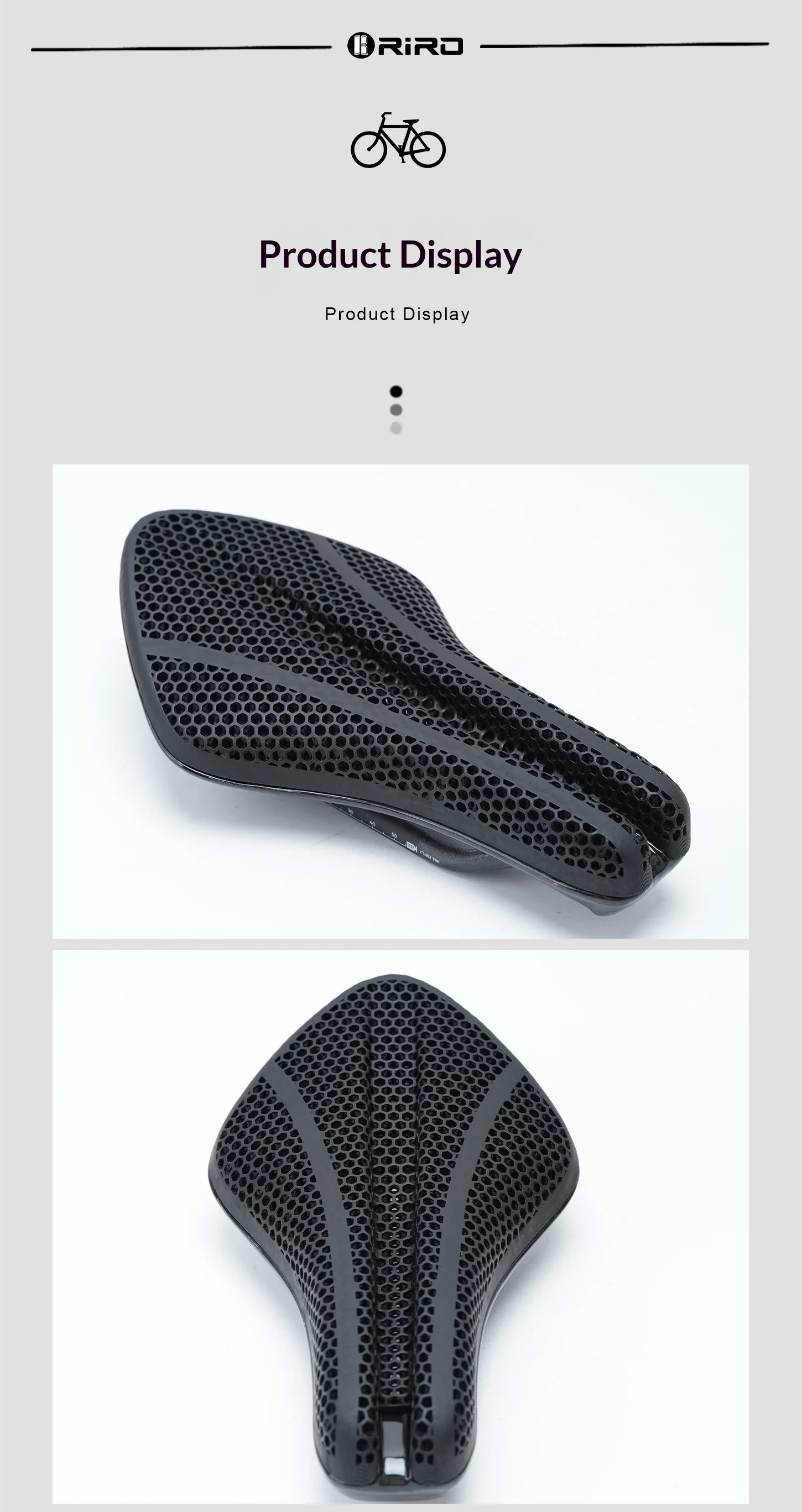 RIRO Carbonfaser 3D-gedruckter Fahrradsattel, hohl, TT Triathlon Fahrradsitz, ultraleicht, Carbon-Schienen, ergonomisch, atmungsaktiv, Rennradteile – Detail 15