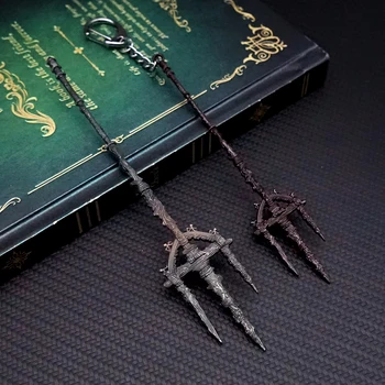 Game Keychain Mohgwyn's Sacred Spear Key Chain Pendant Keychains for Men Game Accessories Bag Car Key Ring Jewelry Llaveros