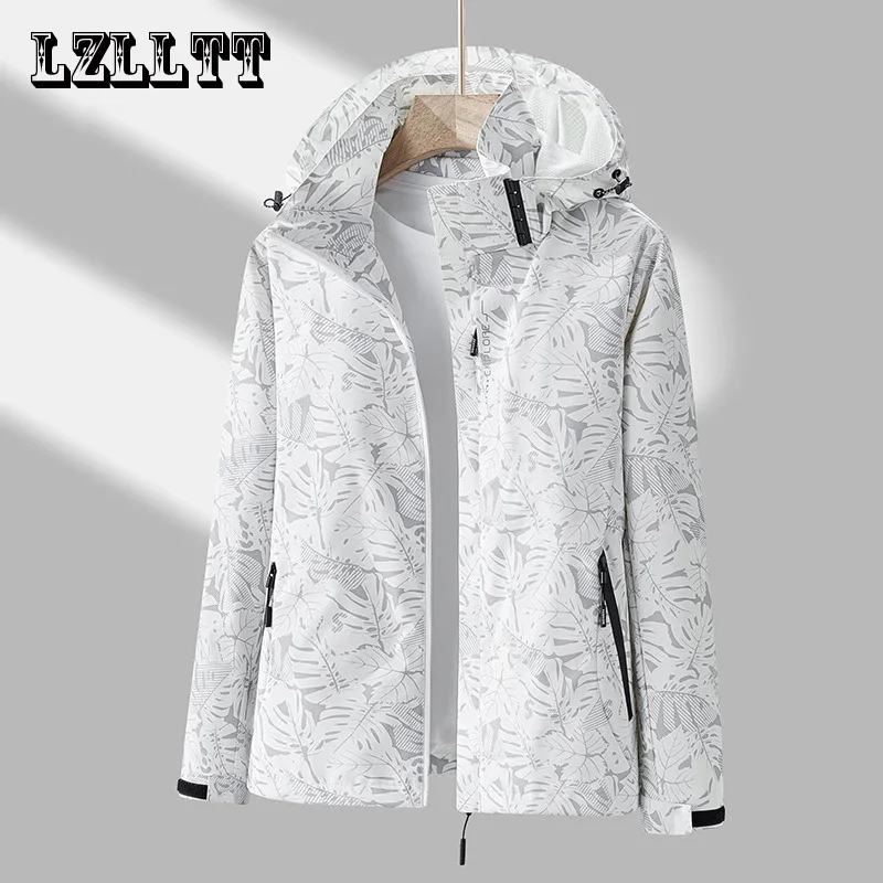 Spring Men Outdoor Jackets Men New Casual Waterproof Hooded Jacket Coats Mens Autumn Fashion Brand Windbreaker Jackets Male 3XL