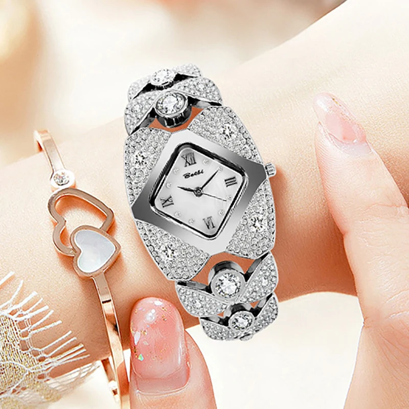 Orologi da donna di lusso in oro Orologi da polso da donna con strass di lusso delle migliori marche per orologi da polso da donna Cinturino in acciaio Design unico