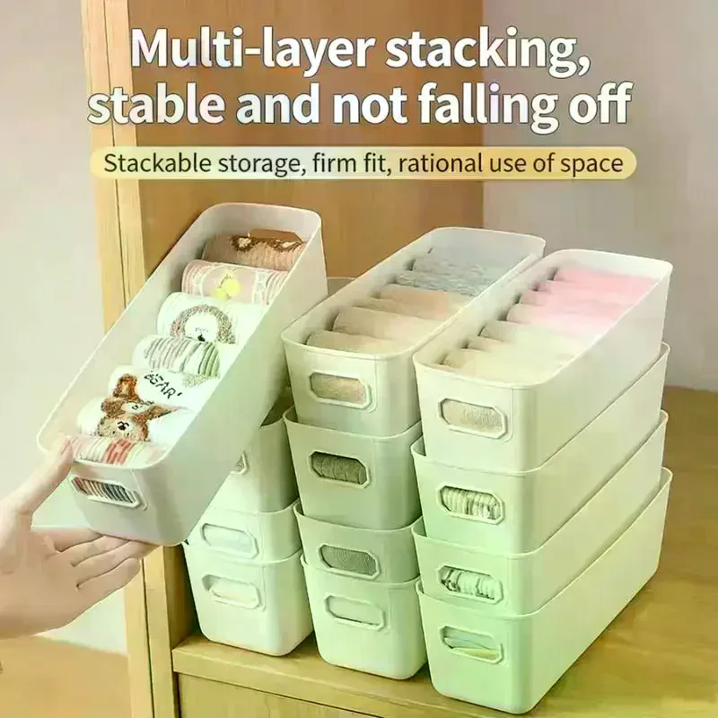 9Pcs Multifunction Storage Box Desktop Organizer For Kitchen Makeup Snacks Sundries Basket Organizer