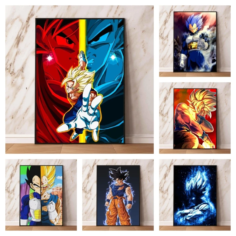 

Bandai Classic Anime Dragon Ball Goku Vegeta Cartoon Home Decor Living Room HD Poster Painting Christmas Gift for Children