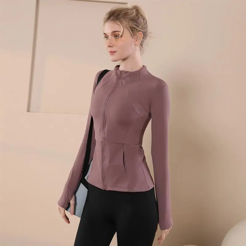 고급 요가 피트니스 의류 여성용 전문 필라테스 타이트 스포츠 탑 가을 겨울 긴팔 캐주얼 세트