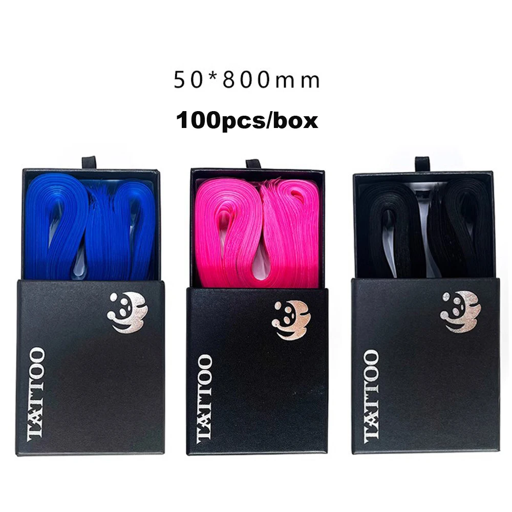 100 Uds desechable negro/rosa/azul tatuaje Clip cordón mangas cubre bolsas de plástico máquina de tatuaje bolsas de protección accesorios de tatuaje