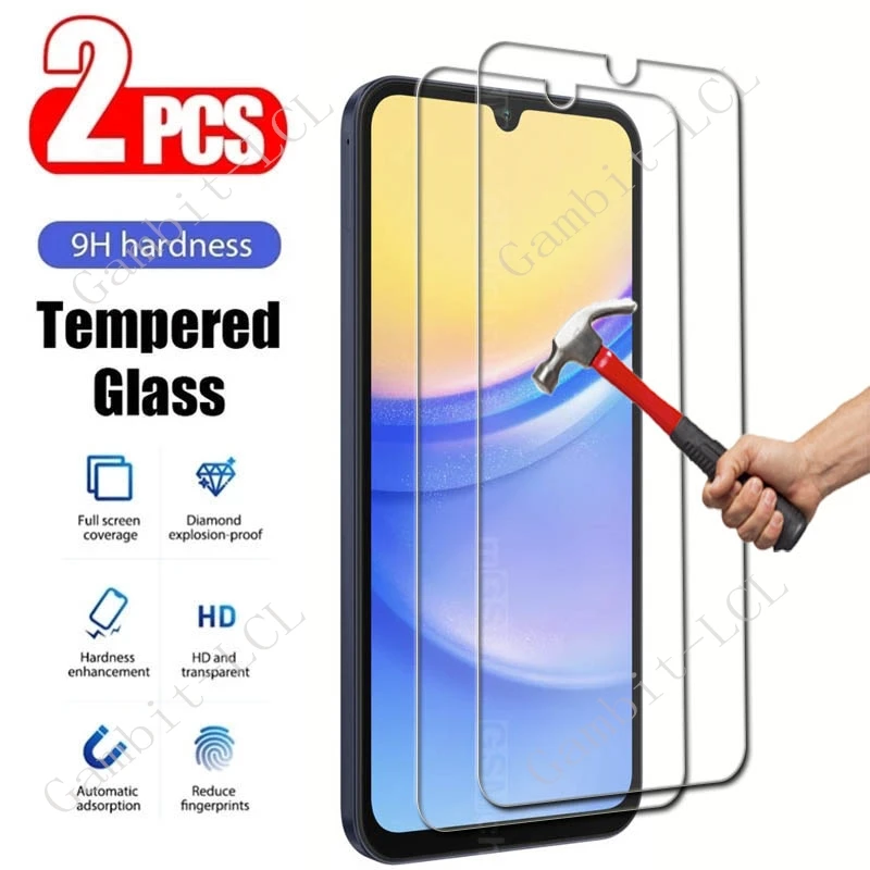 2 шт. для Samsung Galaxy A56 A36 A26 A16 A06 A25 A35 A55 M33 M35 M55 S25 Plus S24 FE Ultra Защитная пленка для экрана Закаленное стекло