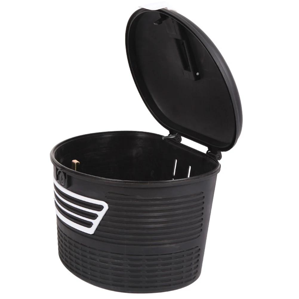 

Plastic Bike Front Frame Storage Basket With Lock Waterproof Large Capacity Electric Mountain Bike Hanging Basket Random Color