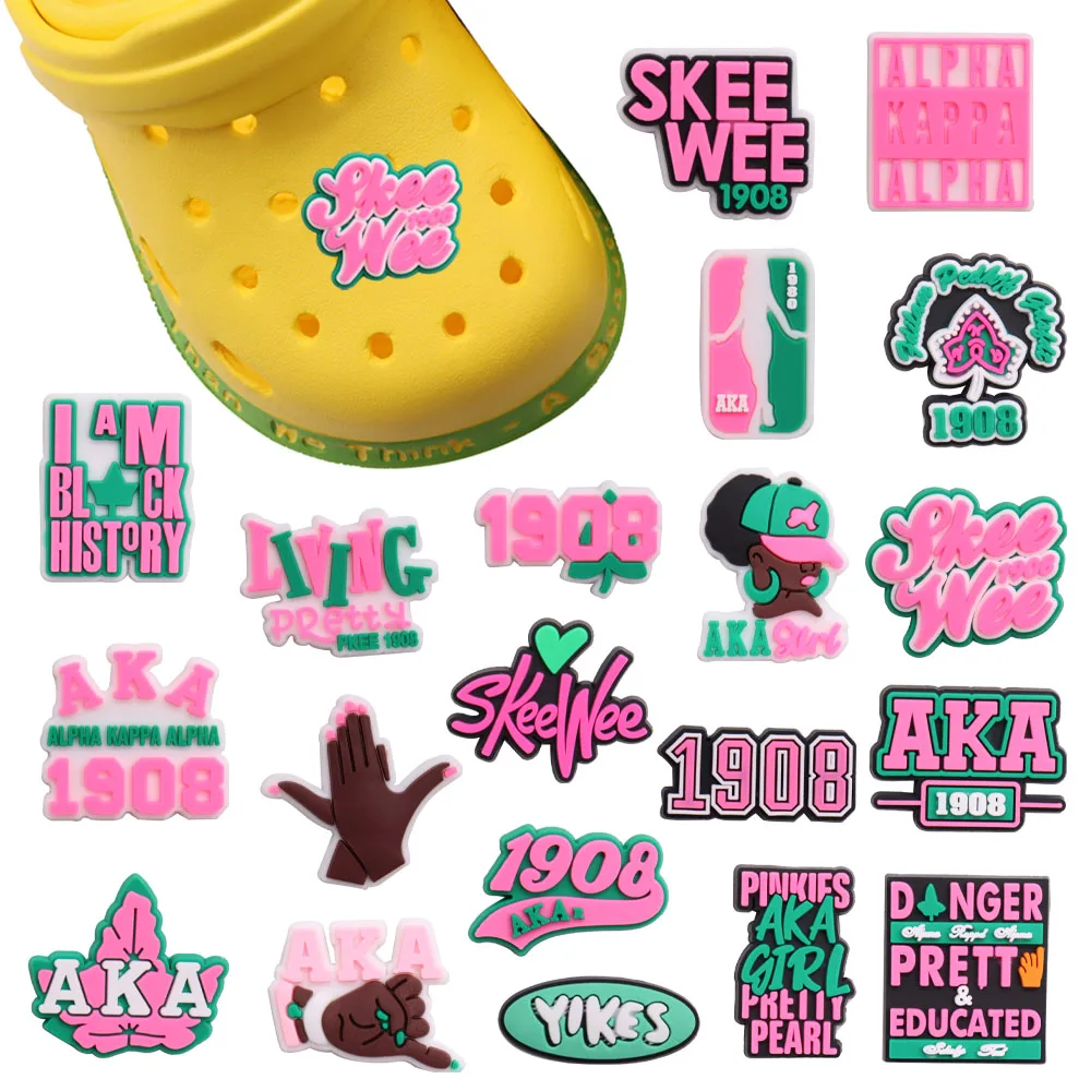 

50pcs PVC I'm Black History Shoes Accessories Girls Sandals Garden Shoe Buckle Decorations Fit Charm Backpack