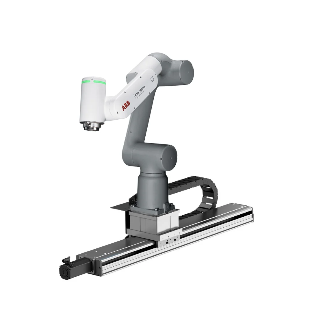 Robô abb gofa crb 15000 cobot com trilho linear de robô slidekit 2.0 o 7o eixo linear para robôs colaborativos