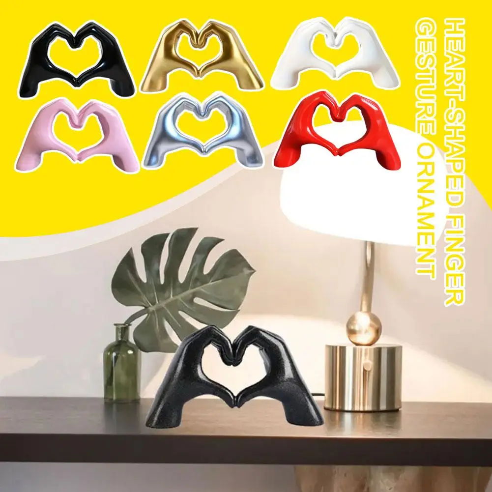 

Heart Hands Sculpture Decor Resin Modern Abstract Love Home Finger Bedroom Decoration Living Room Desktop Shelf Statue U5B1