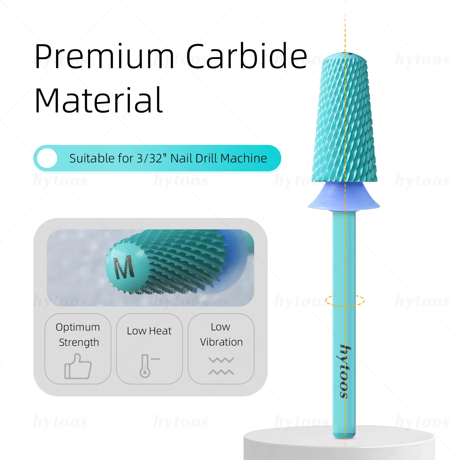 HYTOOS سلامة كربيد مسمار لقمة ثقب طلاء أخضر قبة مدبب بت لإزالة طلاء هلام برو مانيكير التدريبات AccessoriesTool