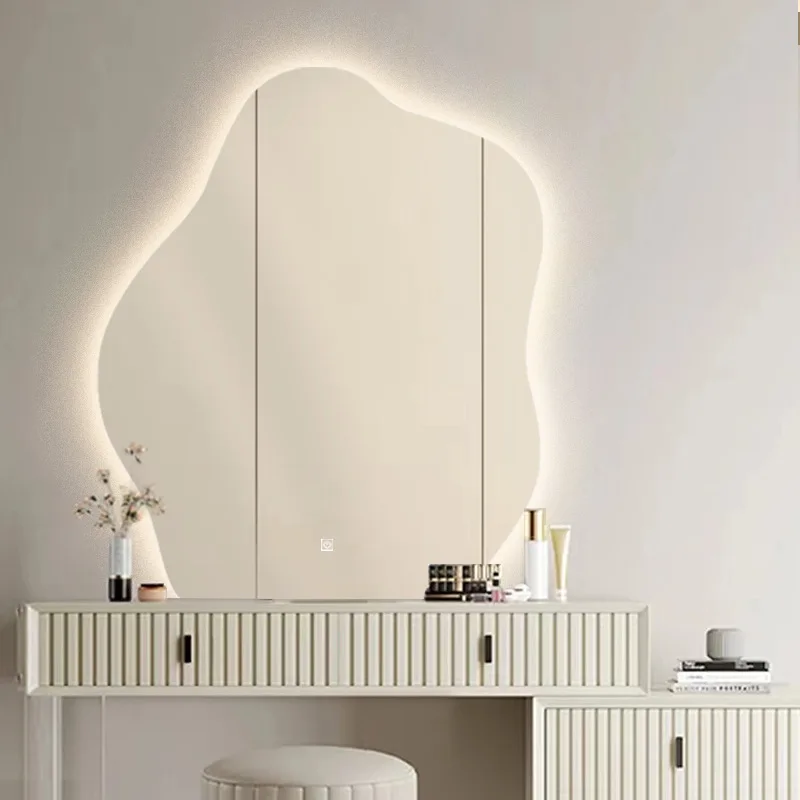 Shaped cloud mirror with light dressing table, makeup table, makeup dressing mirror, LED smart bathroom mirror, toilet mirror