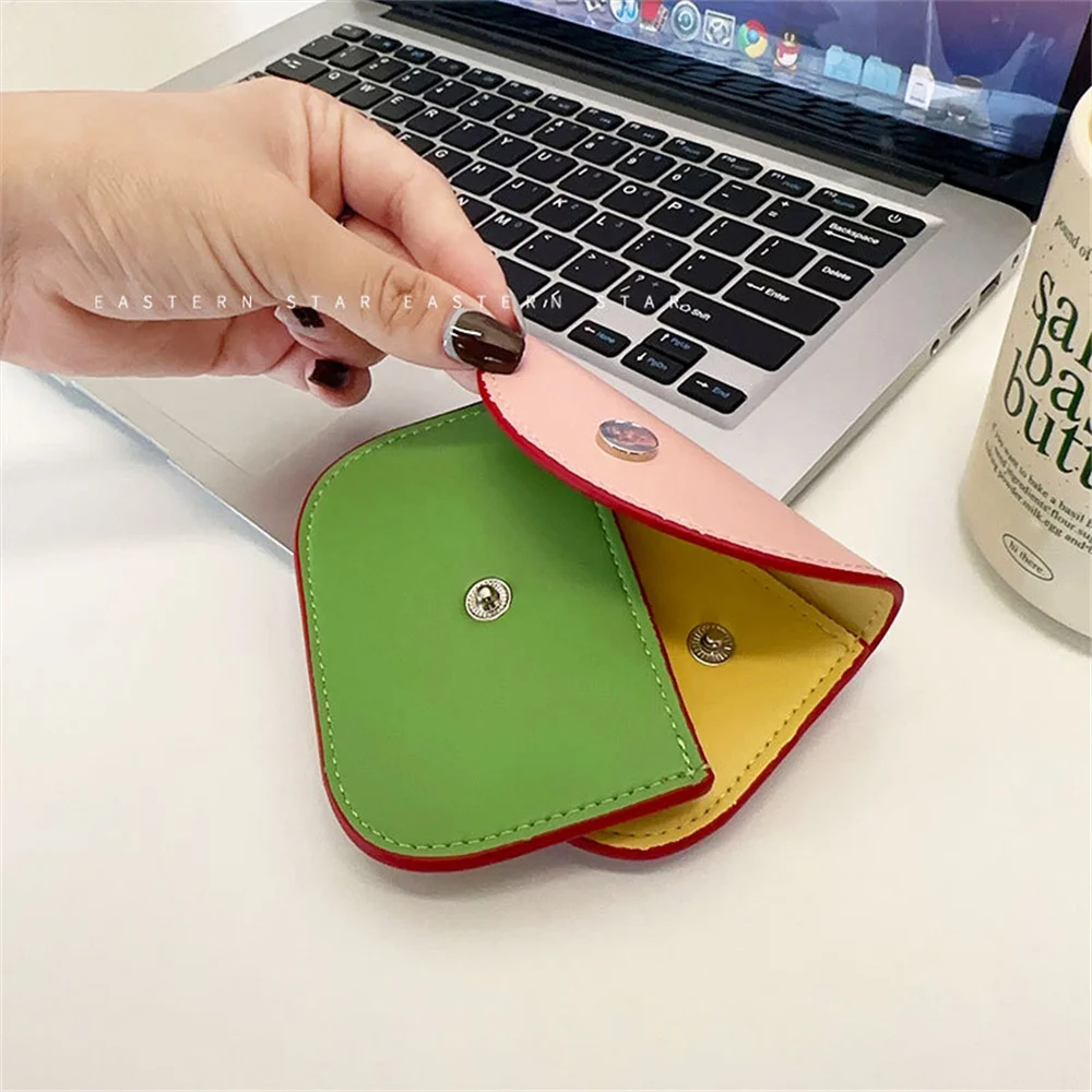 Personality Card Wallet For Women Detachable Slots Design PU Credit Card Holder Wallet Portable Splicing Color Slim Purse