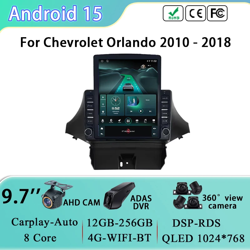 

Car Radio GPS Navigation For Chevrolet Orlando 2010 - 2018 Head Unit Android Auto Multimedia Video Player 4G WIFI BT No 2din dvd