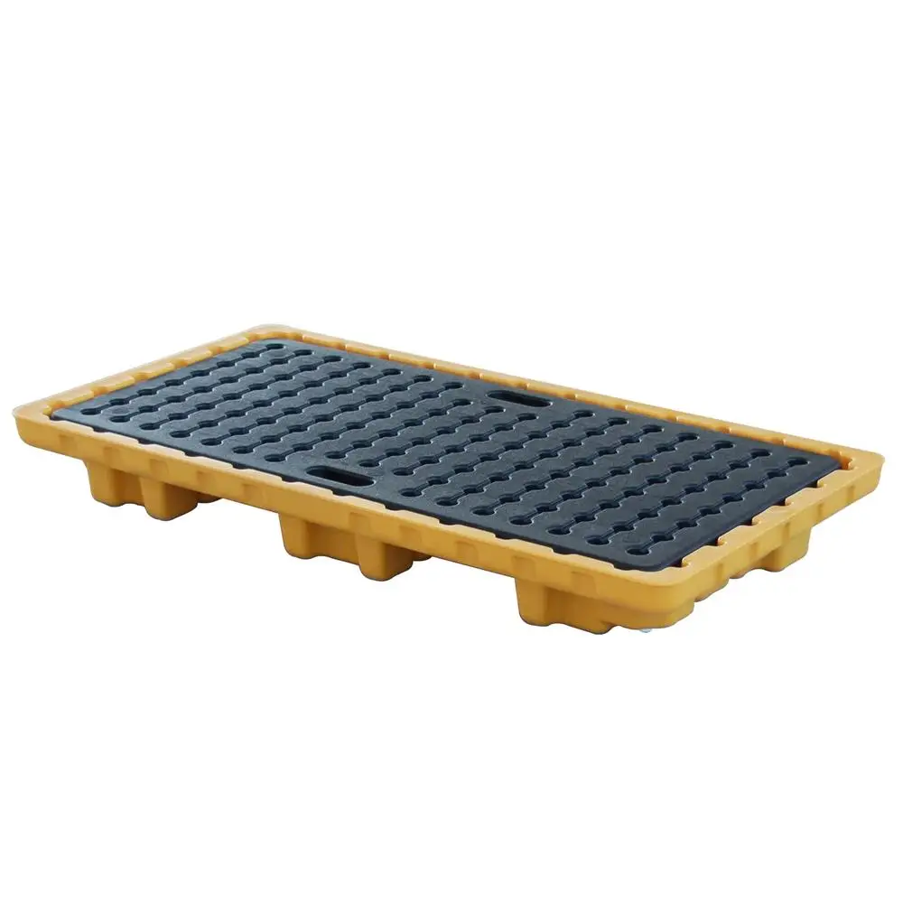 Stackable Modular Spill Containment Platform 25 Gallon Capacity Polyethylene Material Flat Top Grating Detachable Design