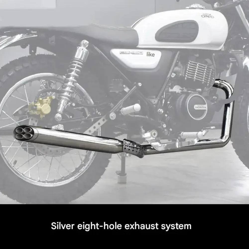 For Honda CGX150 Retro Exhaust Muffler Pipe Anti-Rust Stainless Steel Deep Tone Escape Moto Accesorios Scarico Modified Parts