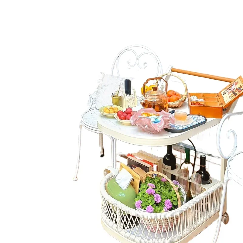 

Chu Yu side few living room sofa shelf electric ceramic stove dining car balcony movable tea table coffee table trolley