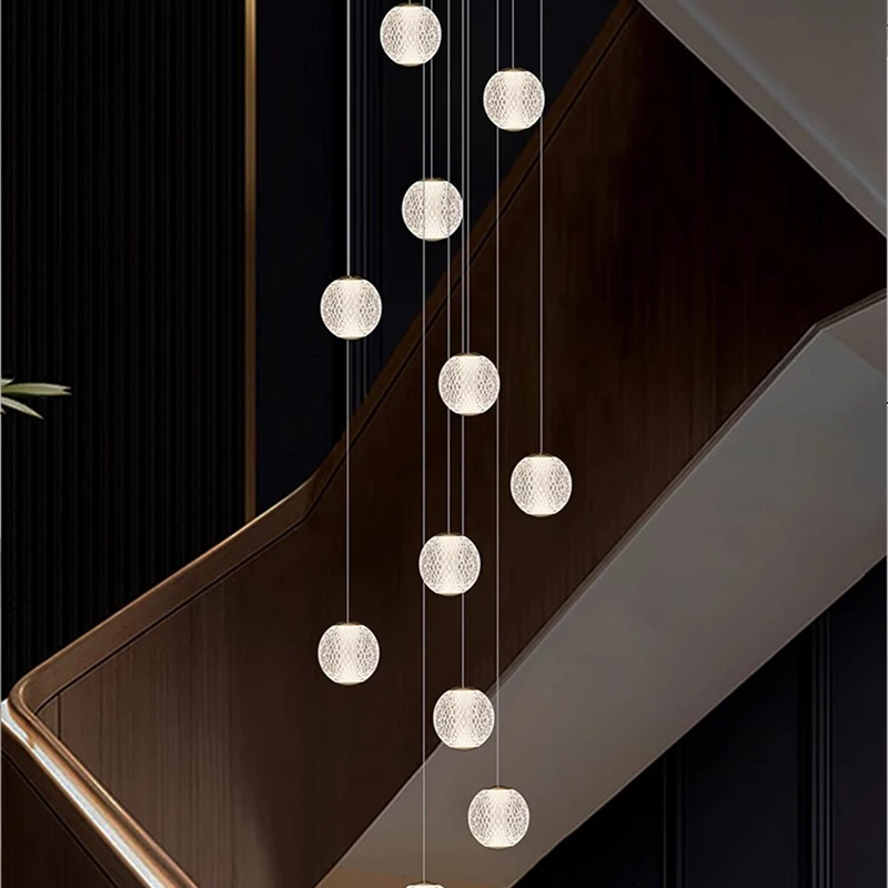 Modern Stair Chandelier Pendant Lights Indoor Lighting Ceiling Lamp Hanging Light Led Chandeliers for Living Room Indoor Lightin