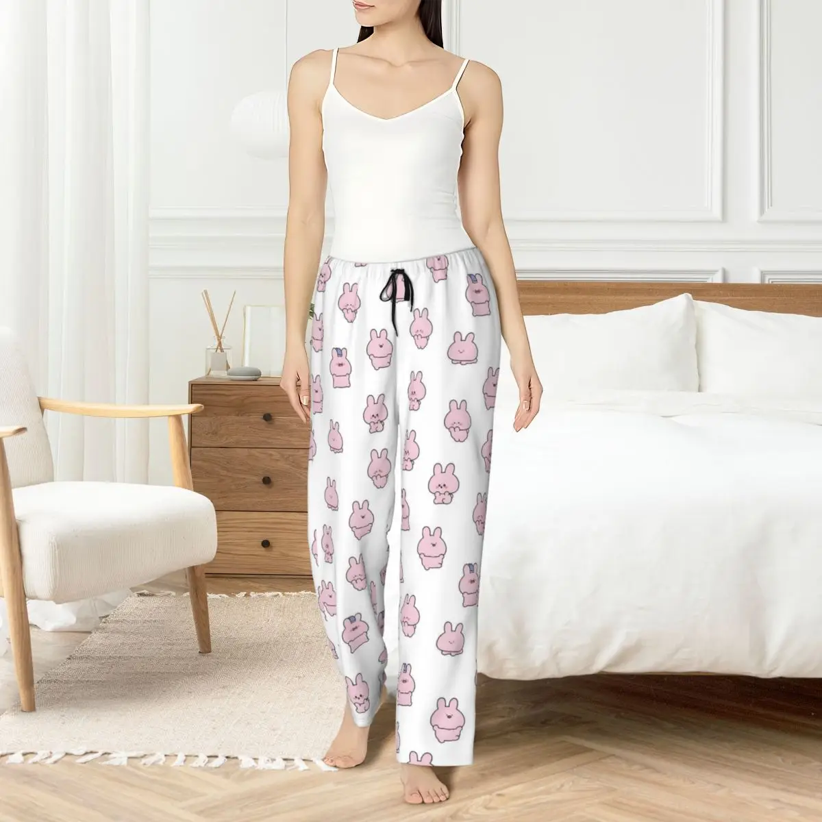 

Custom Asamimichan Pajama Pants Womens Mascot Character Lounge Sleep Drawstring Sleepwear Bottoms with Pockets