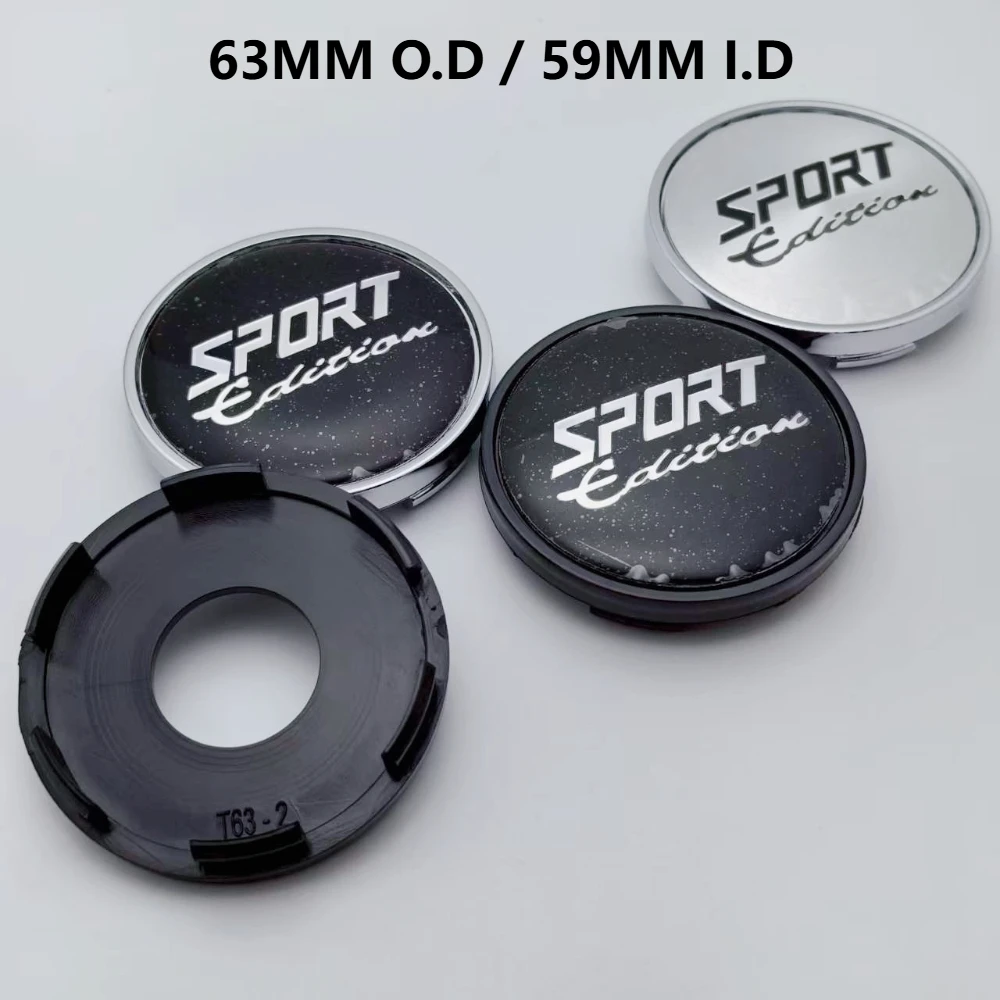 

4pcs Sport Edition Logo Badge 63MM (59MM I.D) Car Wheel Center Caps for HRE Wheels Hub Rim Hubcaps Cover Replace Car Accessories