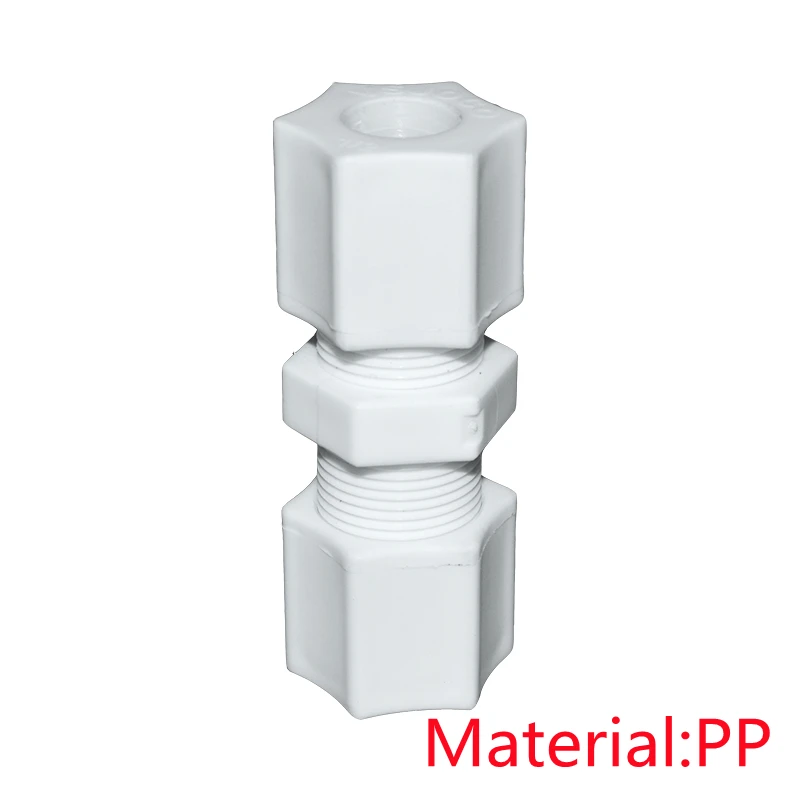 PVDF/PP Union Connectors Ferrule Joint PP Pipe Fitting PP Joint Air Pipe Hose 1/4