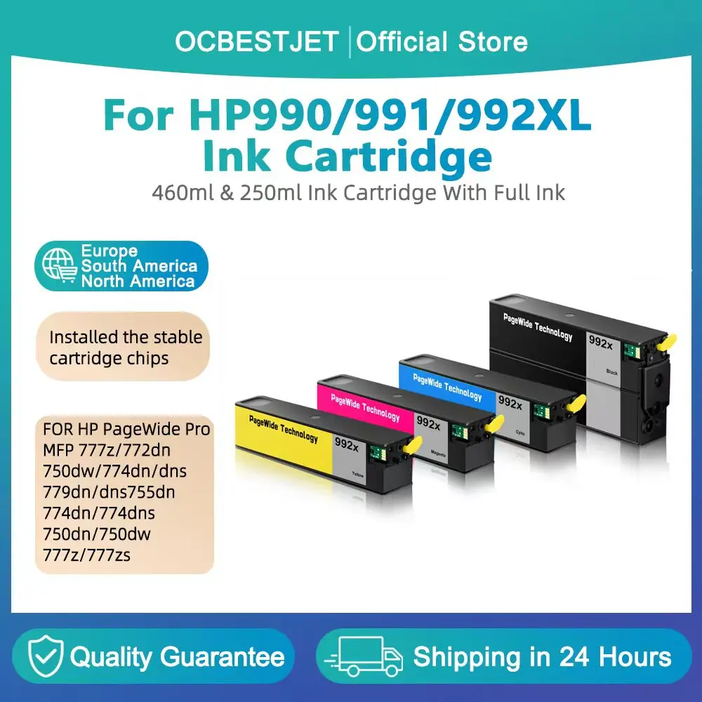 

Compatible Ink Cartridge 990X 991X 992X for HP PageWide Pro MFP 772dn 777z 777zs 774dn 755dn 750dw 750dn 779dn/dns Printer