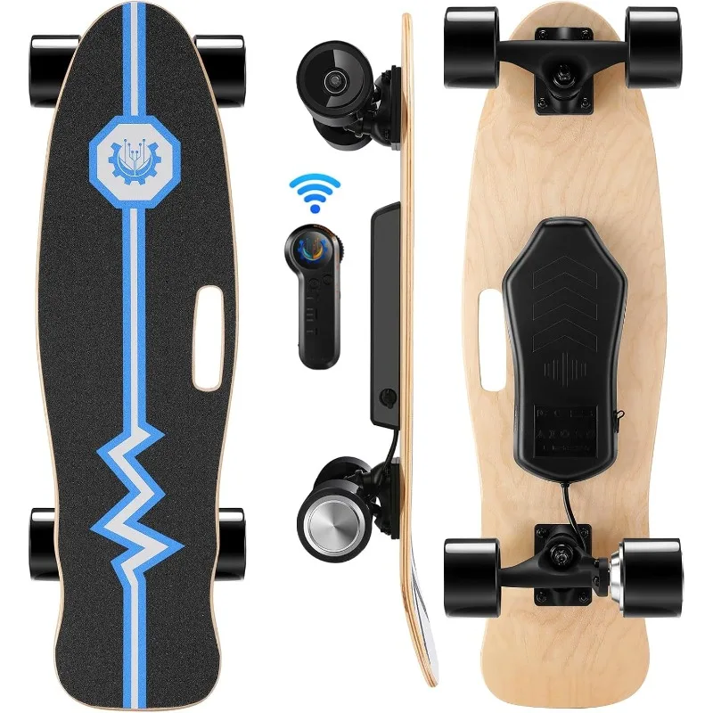 Skateboard elettrici Caroma con telecomando, velocità massima 12,4 MPH e portata 8 miglia, longboard elettrico per adulti e adolescenti