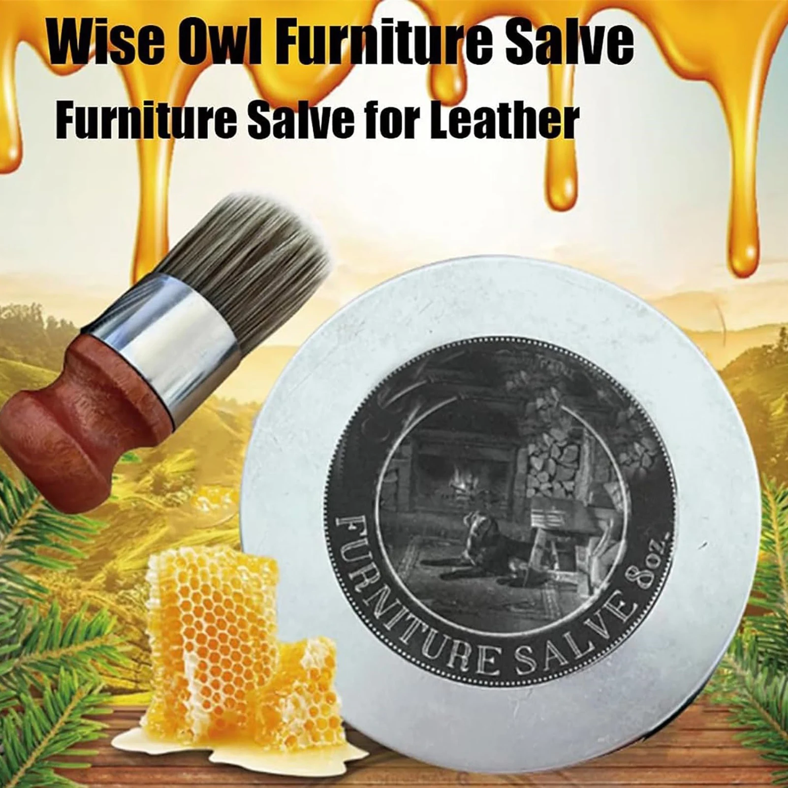 Owl Furniture Salve and Brush Leather Restorer Leather Recoloring Balm for Friends Family Car Care Accessory